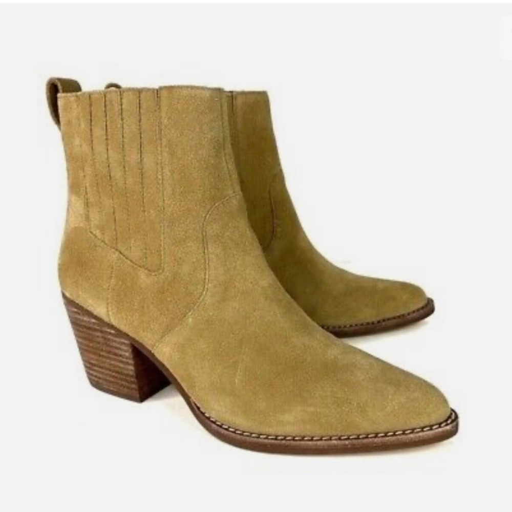 J. Crew Tan Suede Cowboy Boots 5.5